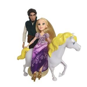 Rapunzel & Flynn Rider Doll Set White Royal Horse Disney Princess Tangled Toy